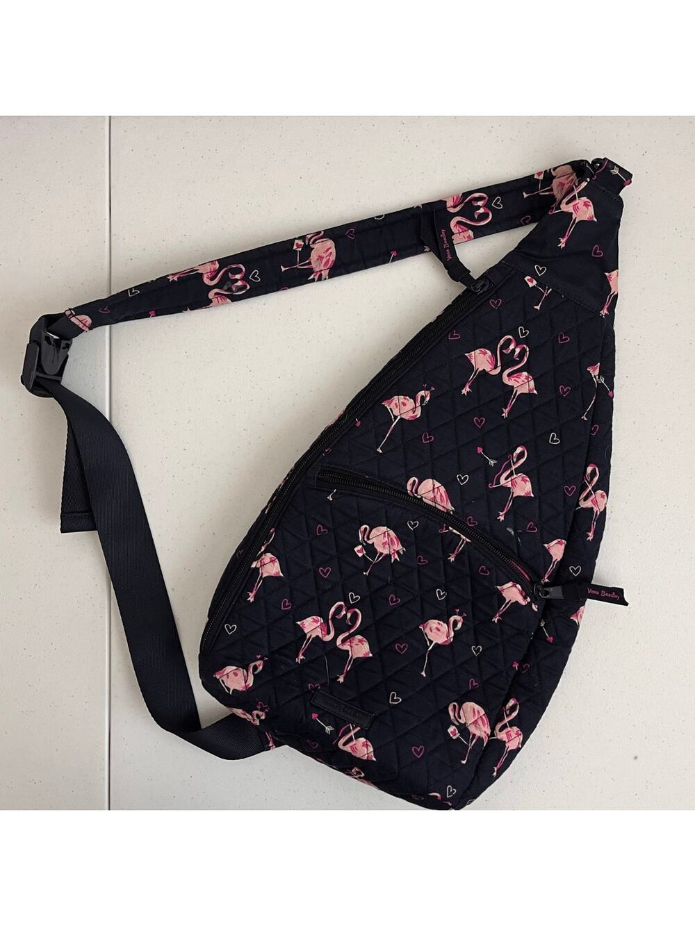 Retired Pattern  Vera Bradley Sling Backpack Flirty Flamingos 27611-T93